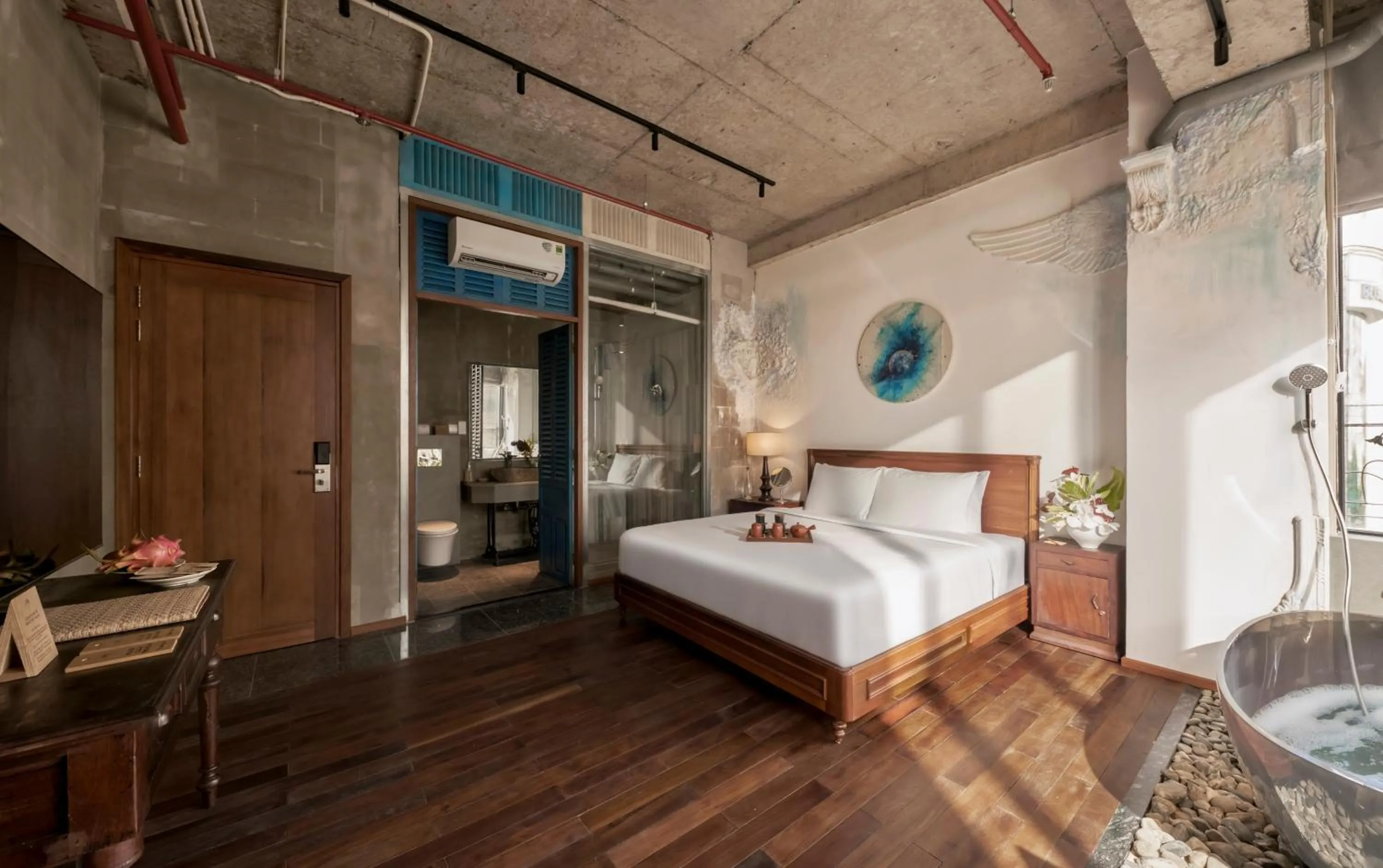 Bedroom, Bed in Anima Saigon Boutique - Vietnamese Contemporary Art Hotel