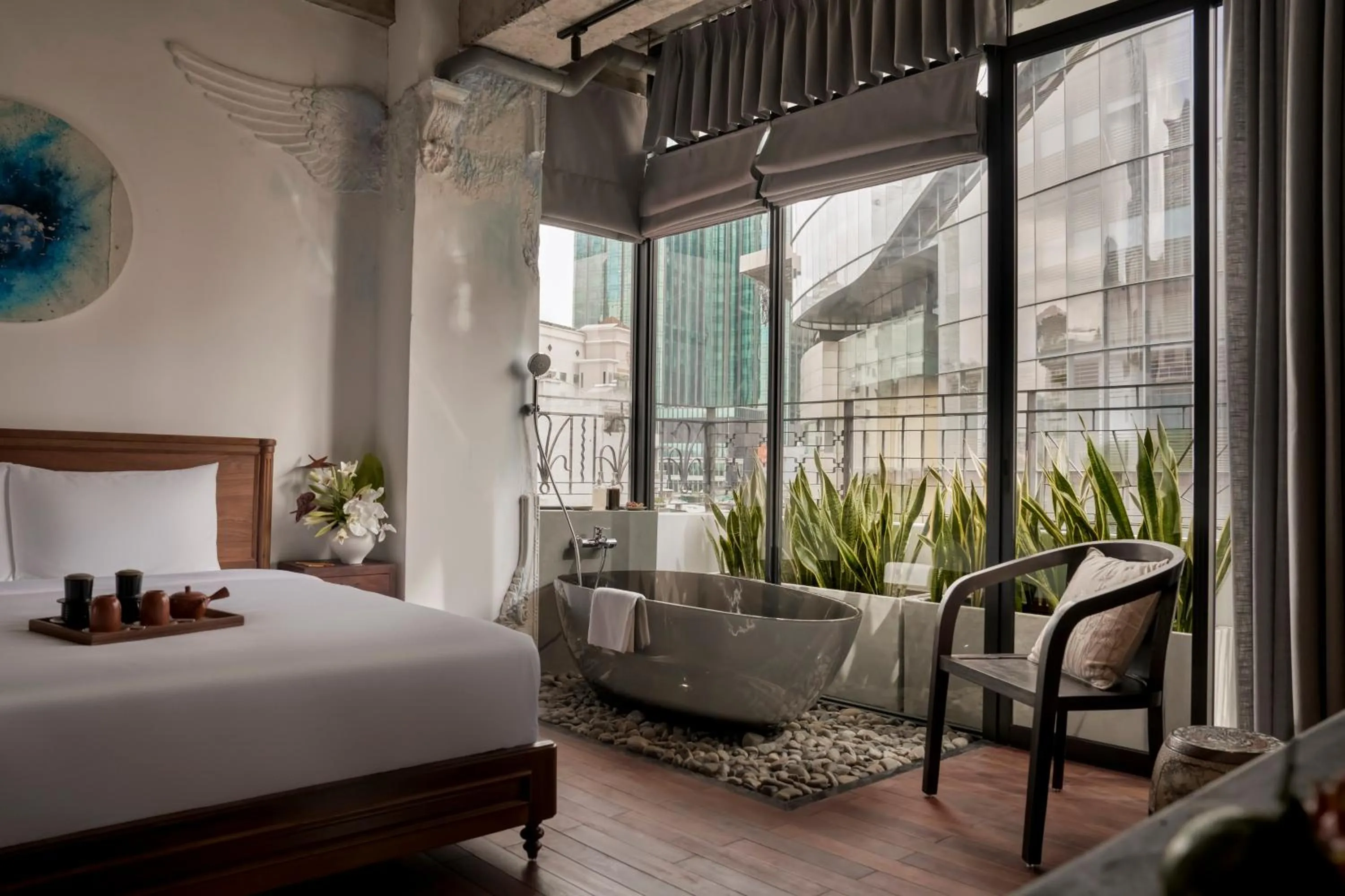 Bedroom, Bed in Anima Saigon Boutique - Vietnamese Contemporary Art Hotel