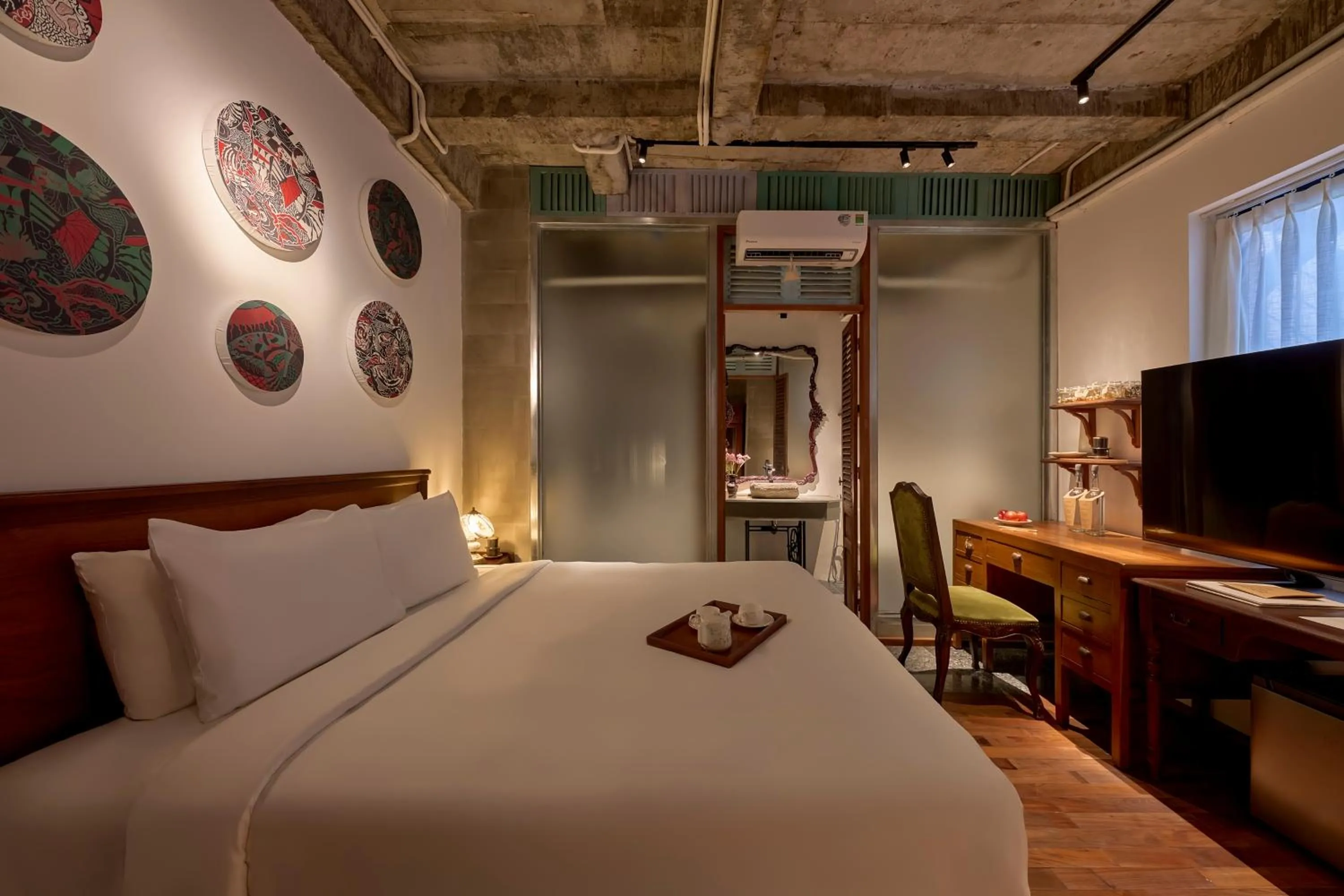 Decorative detail, Bed in Anima Saigon Boutique - Vietnamese Contemporary Art Hotel