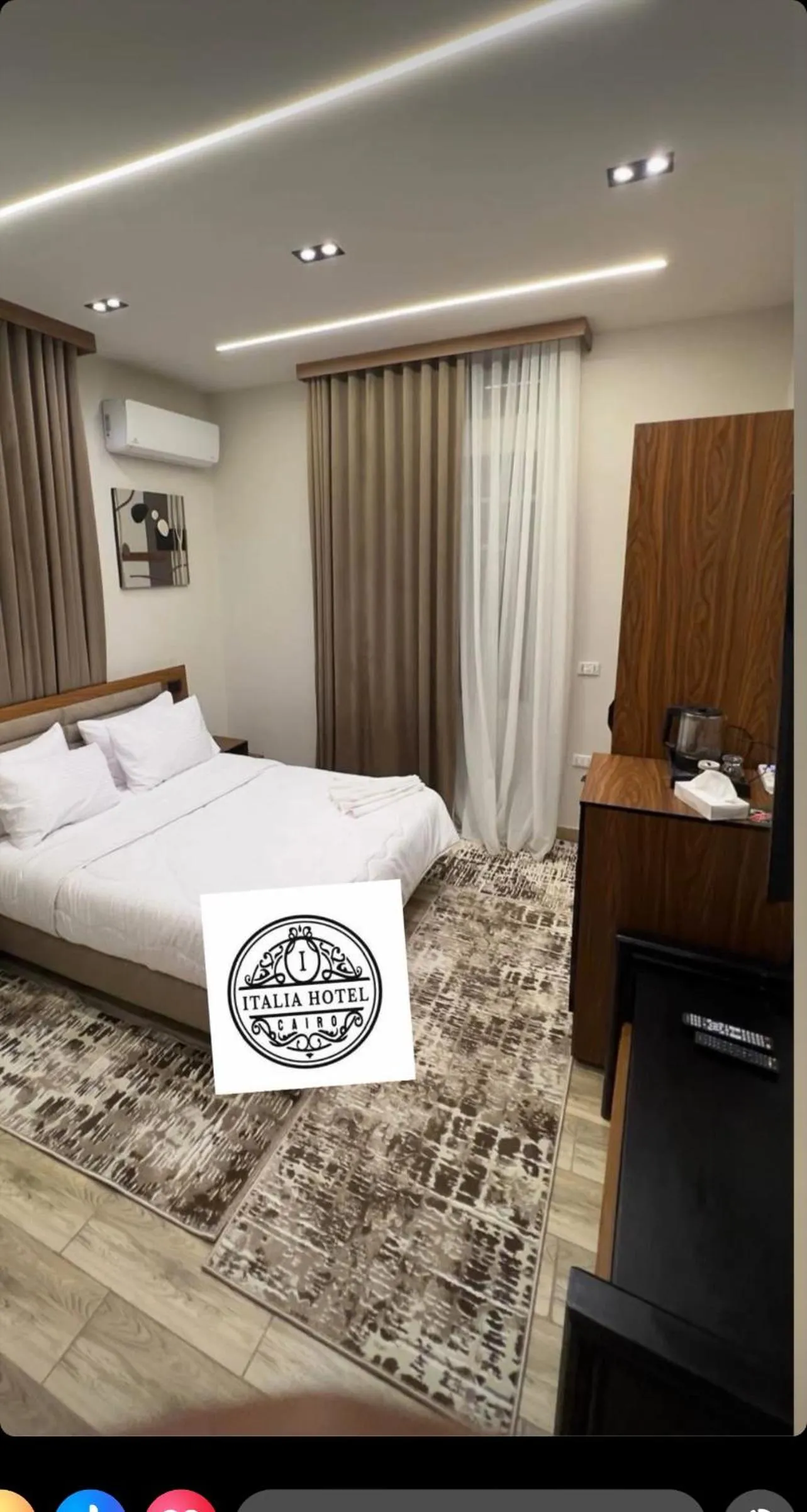 Bed in Italia Hotel Cairo