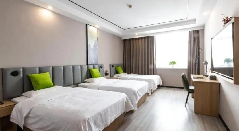 Bed in GreenTree Inn Zhoushan New Town Hotel