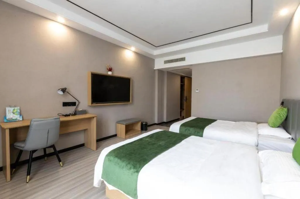 Bed in GreenTree Inn Zhoushan New Town Hotel