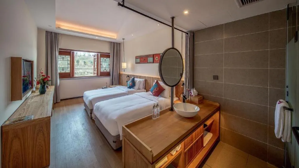 Bed in Grand House Chongqing Dazu Rock Carvings