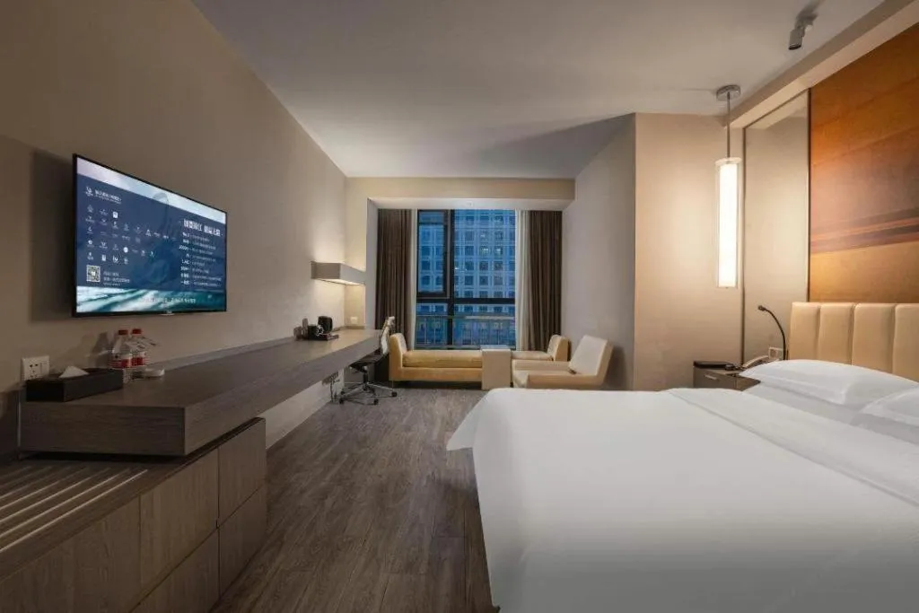 Bed in Jinjiang Metropolo Hotel Hangzhou Xiasha Jinsha Lake