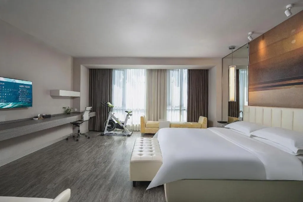 Bed in Jinjiang Metropolo Hotel Hangzhou Xiasha Jinsha Lake