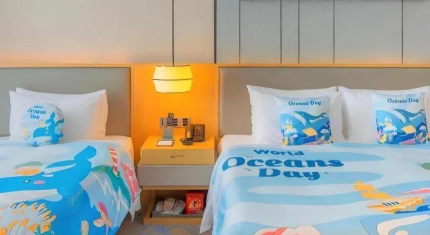 Bed in Zhuhai Tangyi Hotel