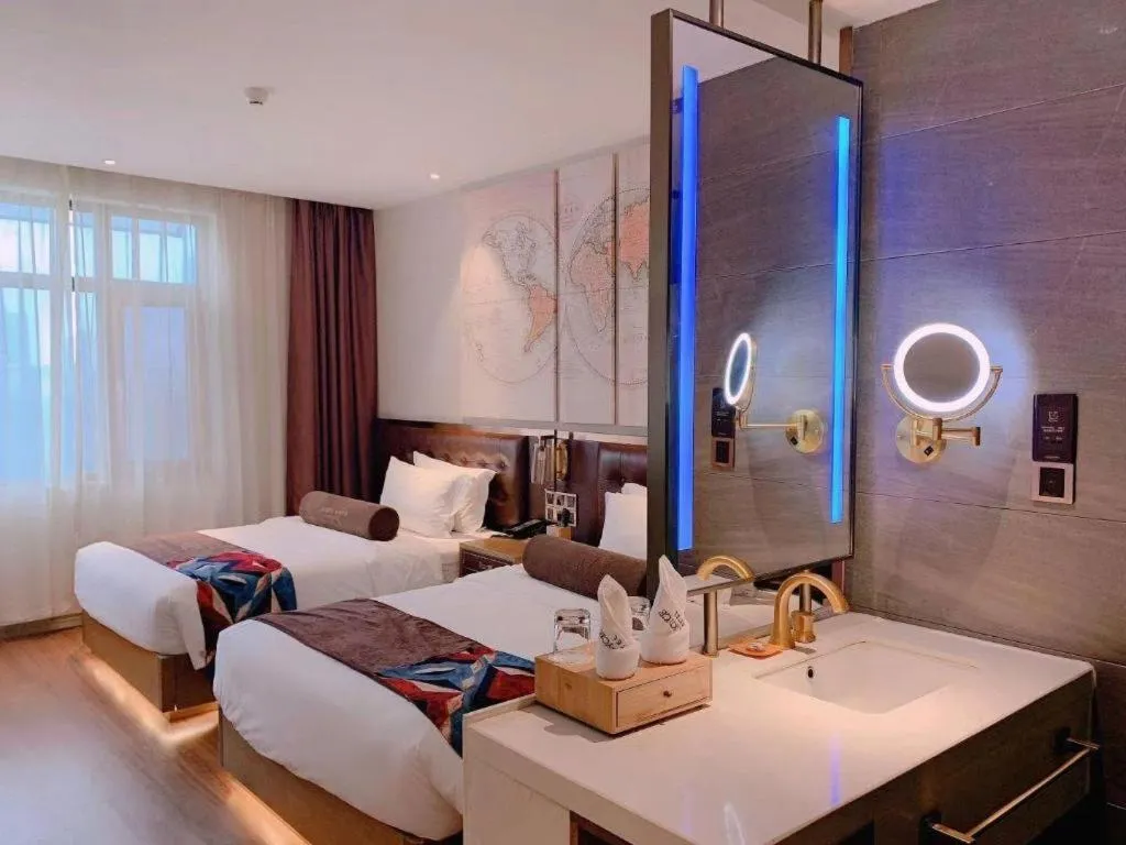 Bed in James Joyce Coffetel·Hengyang Jiefang Road Xianfeng Dock