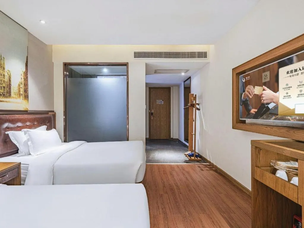 Bed in James Joyce Coffetel·Hengyang Jiefang Road Xianfeng Dock