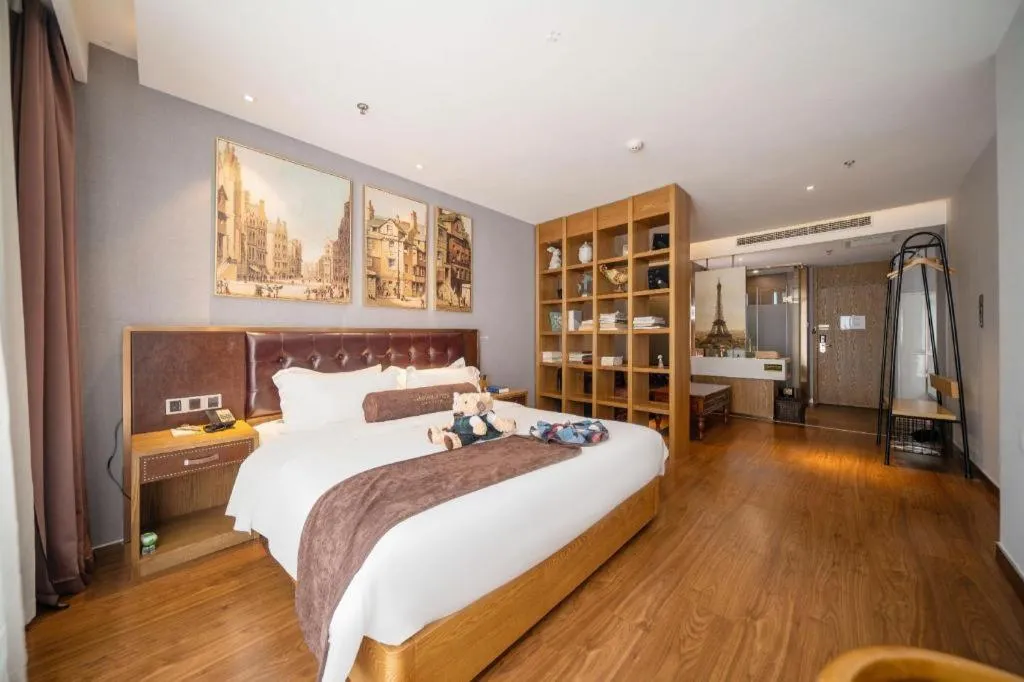 Bed in James Joyce Coffetel·Huludao Xingcheng Seaside Tourist Scenic Spot