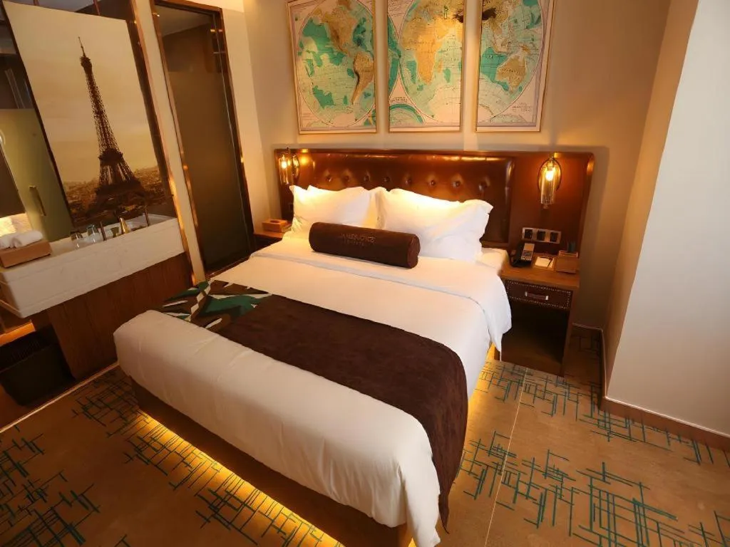 Bed in James Joyce Coffetel·Huludao Xingcheng Seaside Tourist Scenic Spot