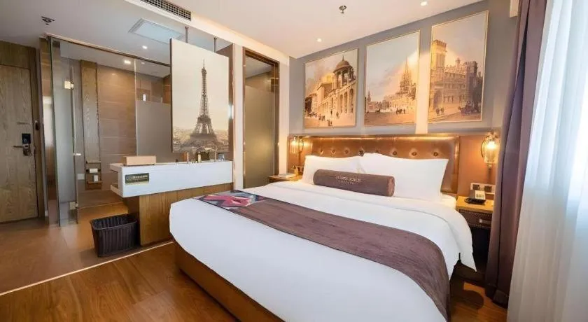 Bed in James Joyce Coffetel·Huludao Xingcheng Seaside Tourist Scenic Spot