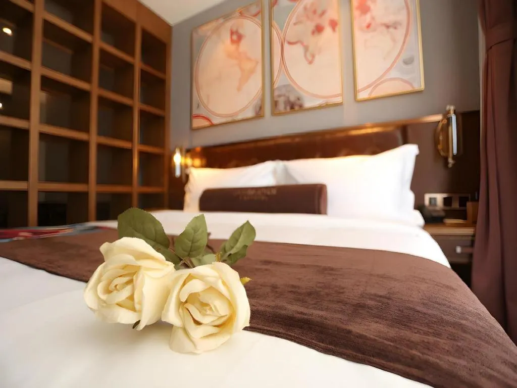 Bed in James Joyce Coffetel·Huludao Xingcheng Seaside Tourist Scenic Spot