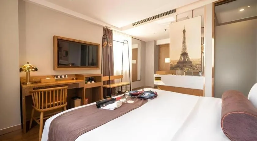 Bed in James Joyce Coffetel·Huludao Xingcheng Seaside Tourist Scenic Spot