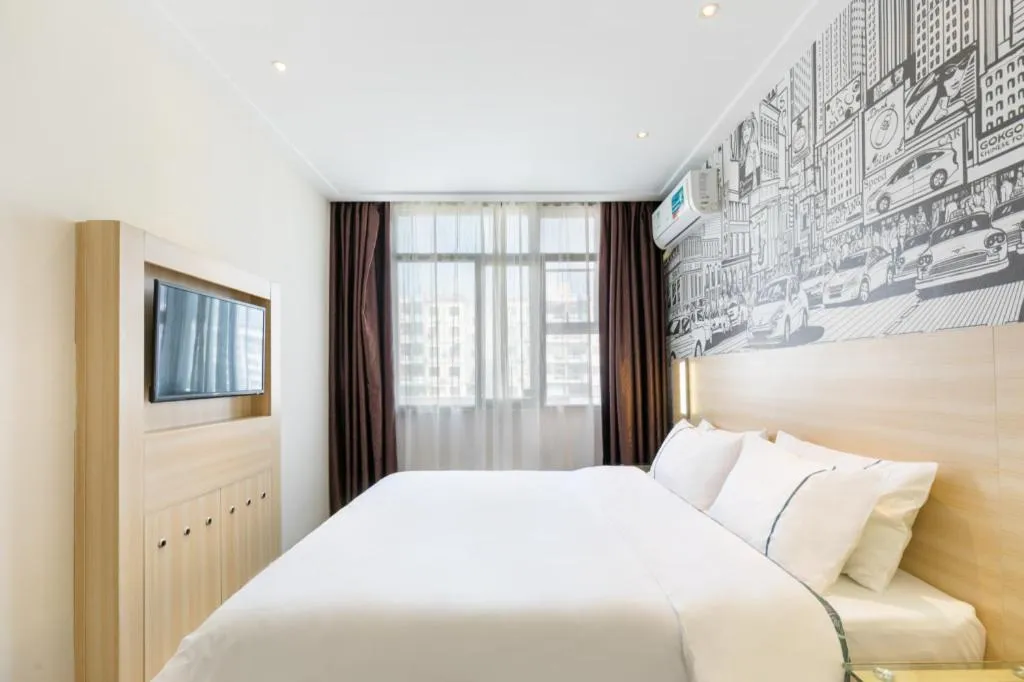 Bed in City Comfort Inn Guangzhou Zengcheng Wanda Plaza Metro Station