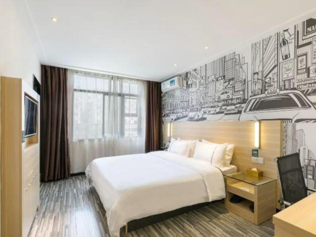 Bed in City Comfort Inn Guangzhou Zengcheng Wanda Plaza Metro Station