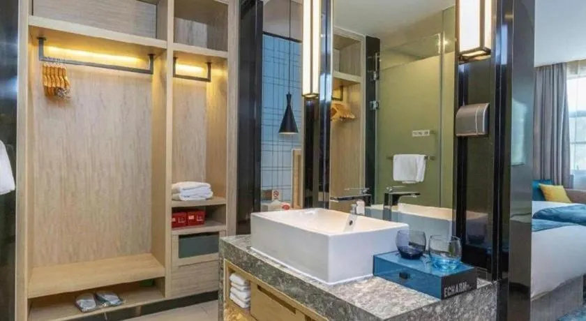 Bed in Echarm Hotel Hefei Binhu Exhibition Center