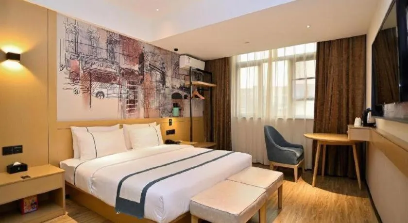 Bed in City Comfort Inn Kunming Nanping Pedestrian Street Wangfujing