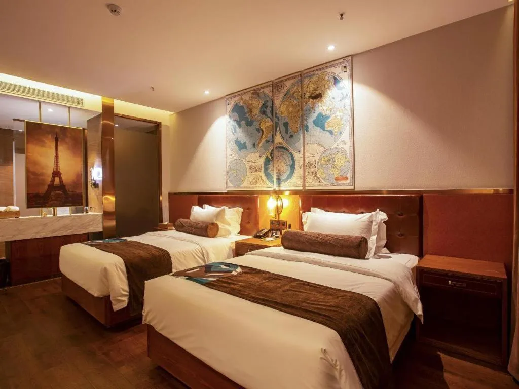 Bed in James Joyce Coffetel· Yinchuan International Exhibition Center Wanda Square Qinshui Street