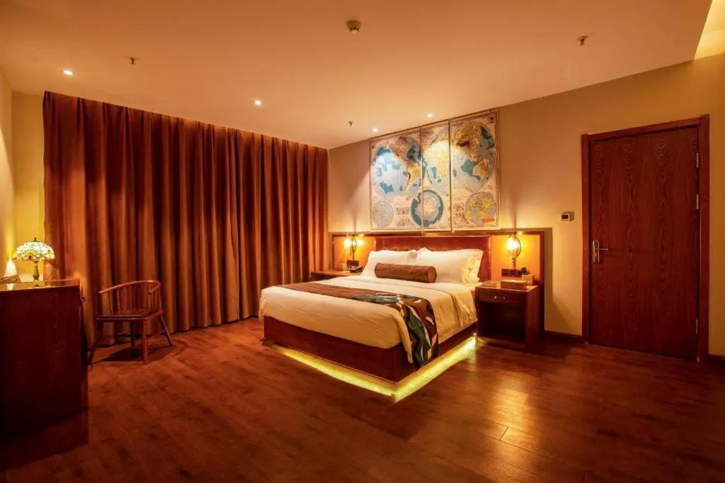 Bed in James Joyce Coffetel· Yinchuan International Exhibition Center Wanda Square Qinshui Street