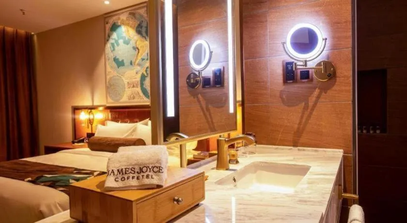 Bed in James Joyce Coffetel· Yinchuan International Exhibition Center Wanda Square Qinshui Street