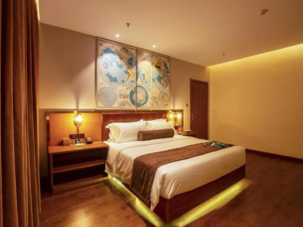 Bed in James Joyce Coffetel· Yinchuan International Exhibition Center Wanda Square Qinshui Street