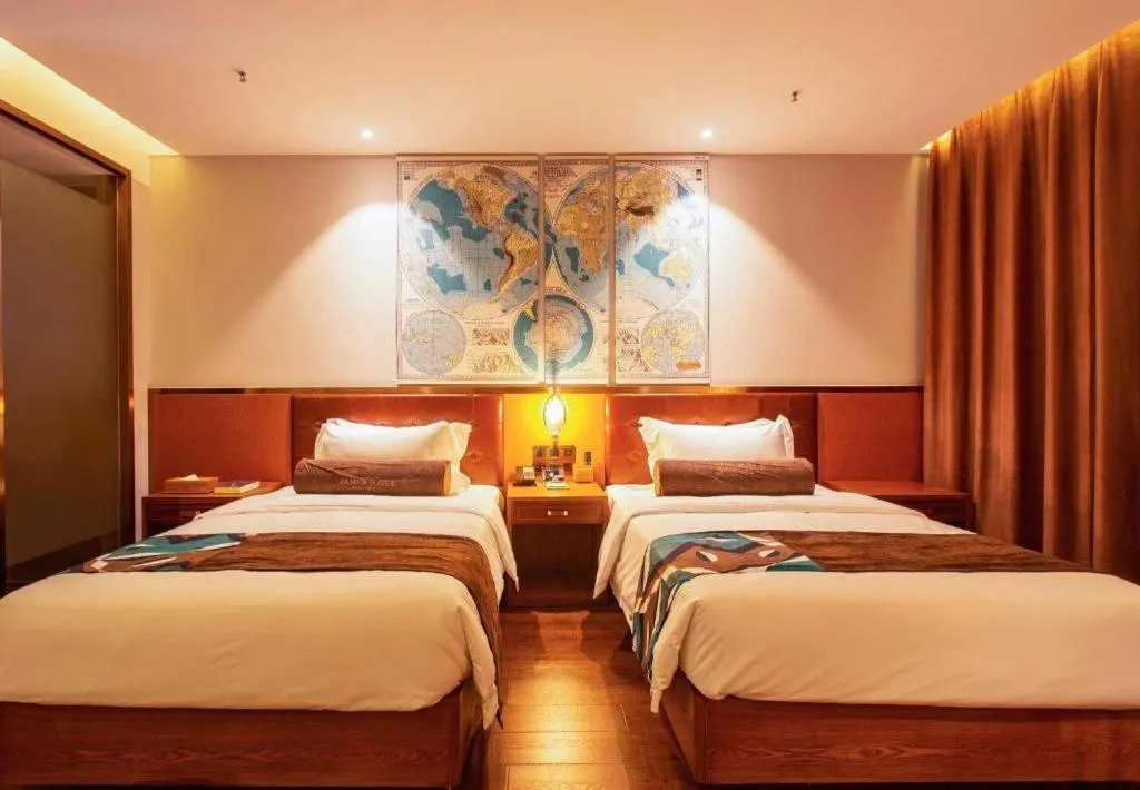 Bed in James Joyce Coffetel· Yinchuan International Exhibition Center Wanda Square Qinshui Street