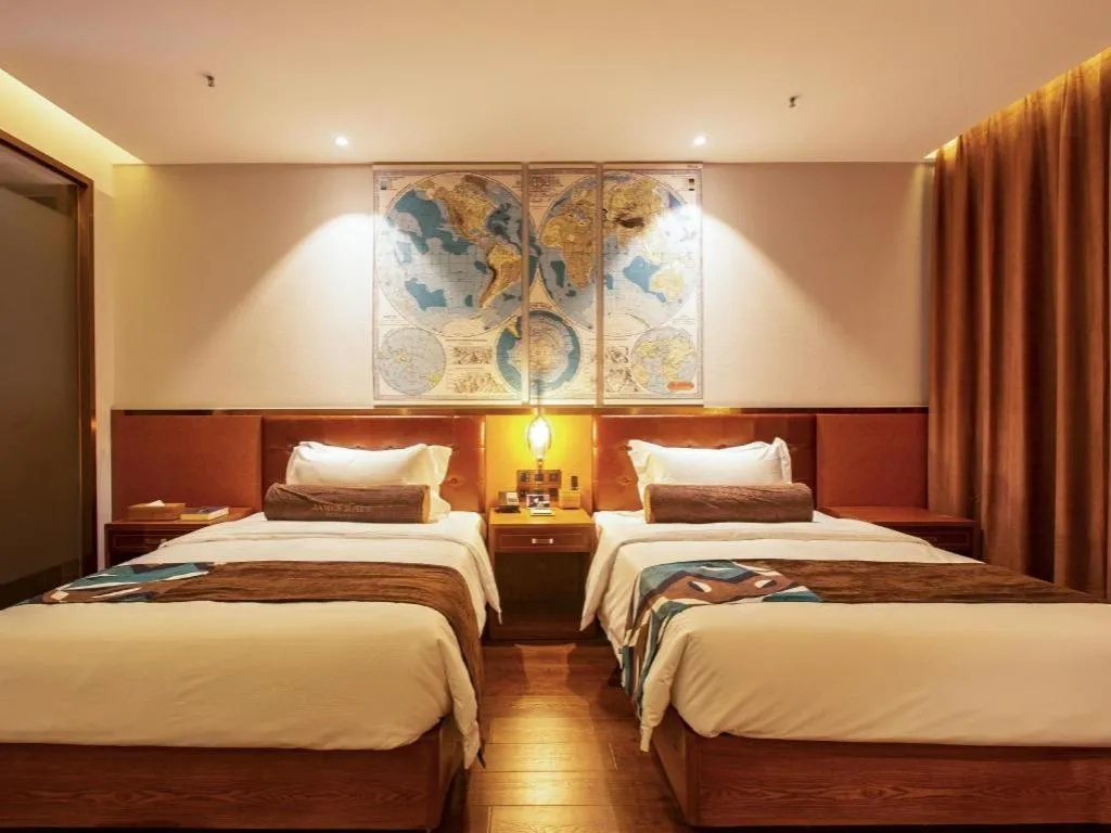 Bed in James Joyce Coffetel· Yinchuan International Exhibition Center Wanda Square Qinshui Street