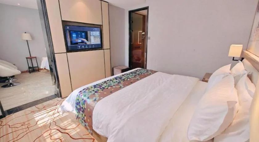 Bed in ZMAX Hotel Beijing Tongzhou Universal Tourist Resort Linheli Metro Station