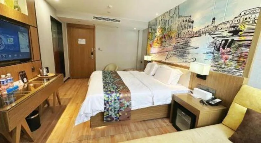 Bed in ZMAX Hotel Beijing Tongzhou Universal Tourist Resort Linheli Metro Station