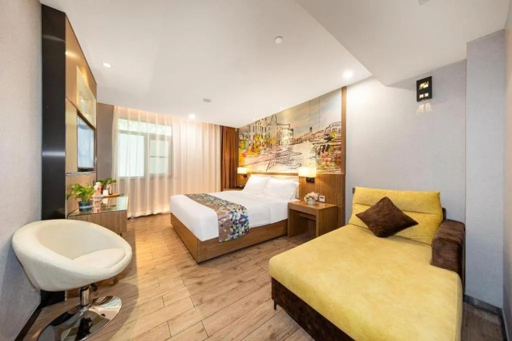 Bed in ZMAX Hotel Beijing Tongzhou Universal Tourist Resort Linheli Metro Station