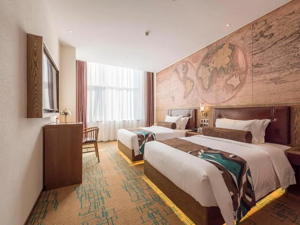 Bed in James Joyce Coffetel Beijing Pinggu Hospital Century Square