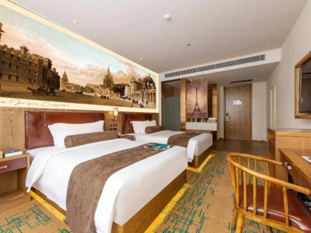 Bed in James Joyce Coffetel Beijing Pinggu Hospital Century Square