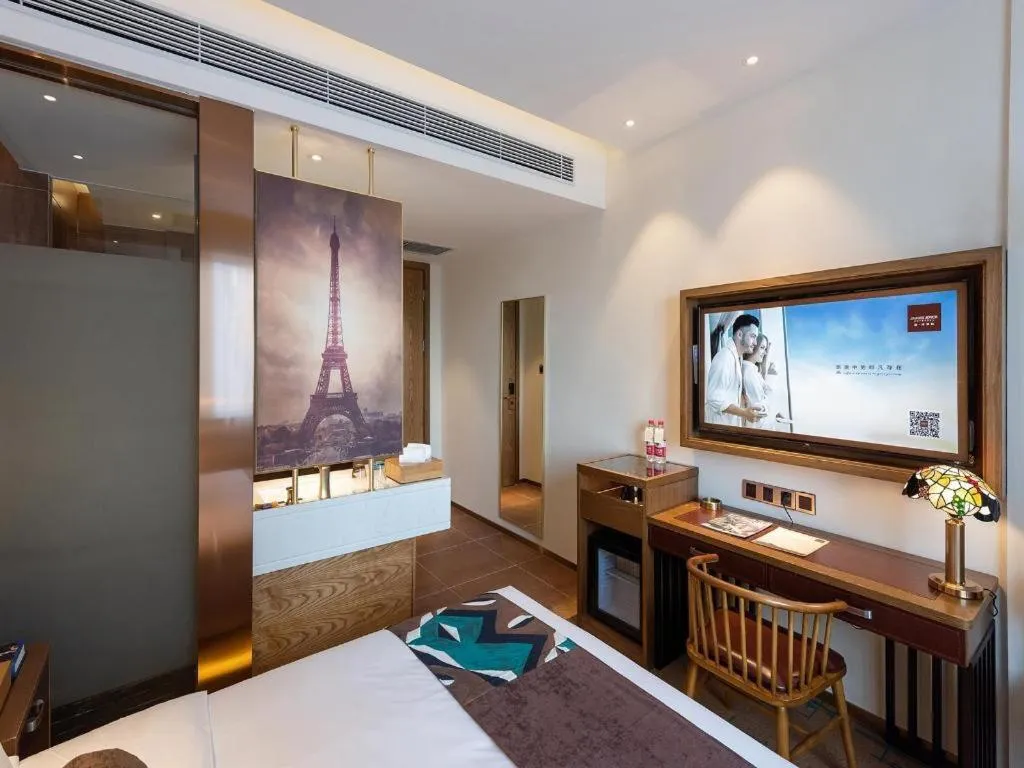 Bed in James Joyce Coffetel Beijing Pinggu Hospital Century Square