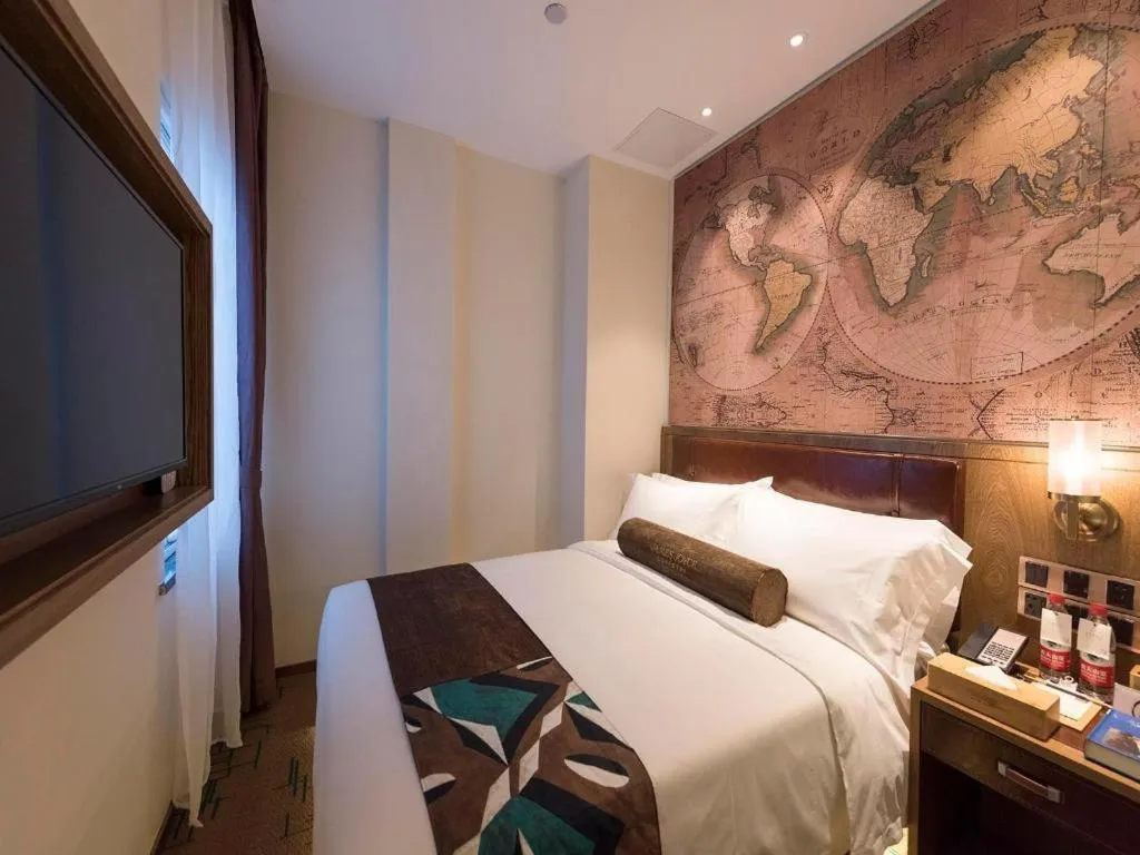 Bed in James Joyce Coffetel Beijing Pinggu Hospital Century Square