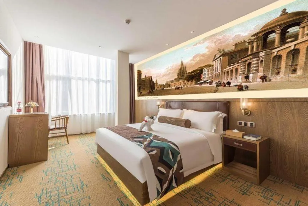 Bed in James Joyce Coffetel Beijing Pinggu Hospital Century Square