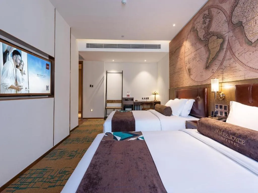 Bed in James Joyce Coffetel Beijing Pinggu Hospital Century Square