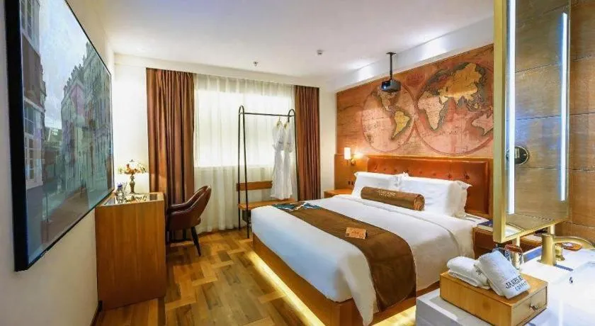 Bed in James Joyce Coffetel Shenyang North Railway Station Qishan Road Metro Station