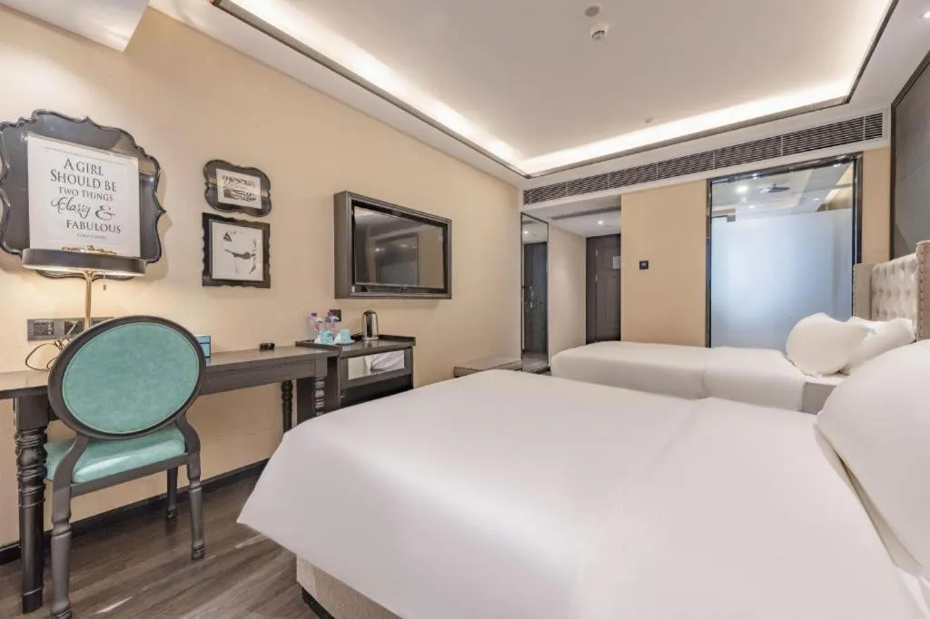 Bed in Xana Hotelle Zhuhai Gongbei Port