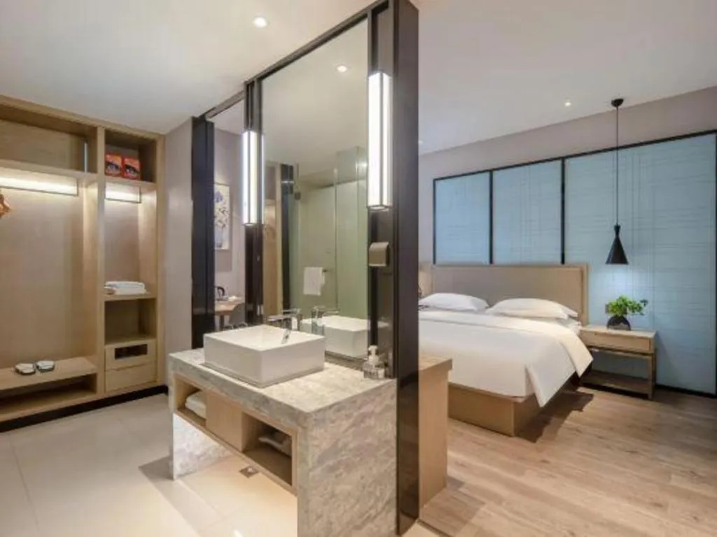 Bed in Echarm Hotel Baise Sports Center Dream Island Plaza