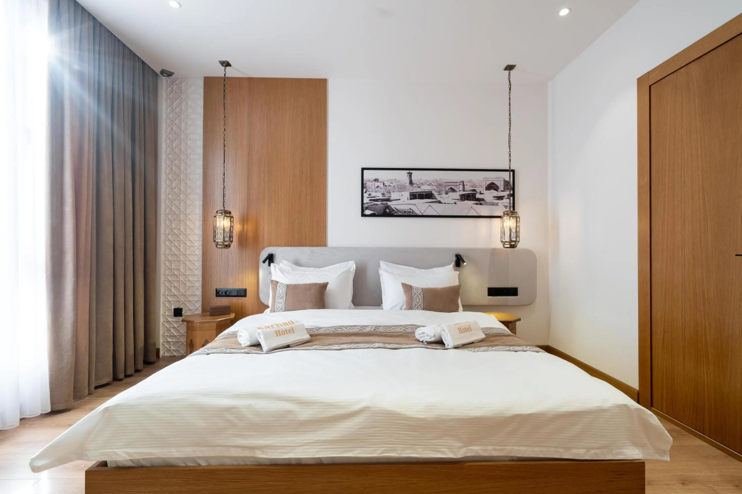 Photo of the whole room, Bed in Sarhad Hotel