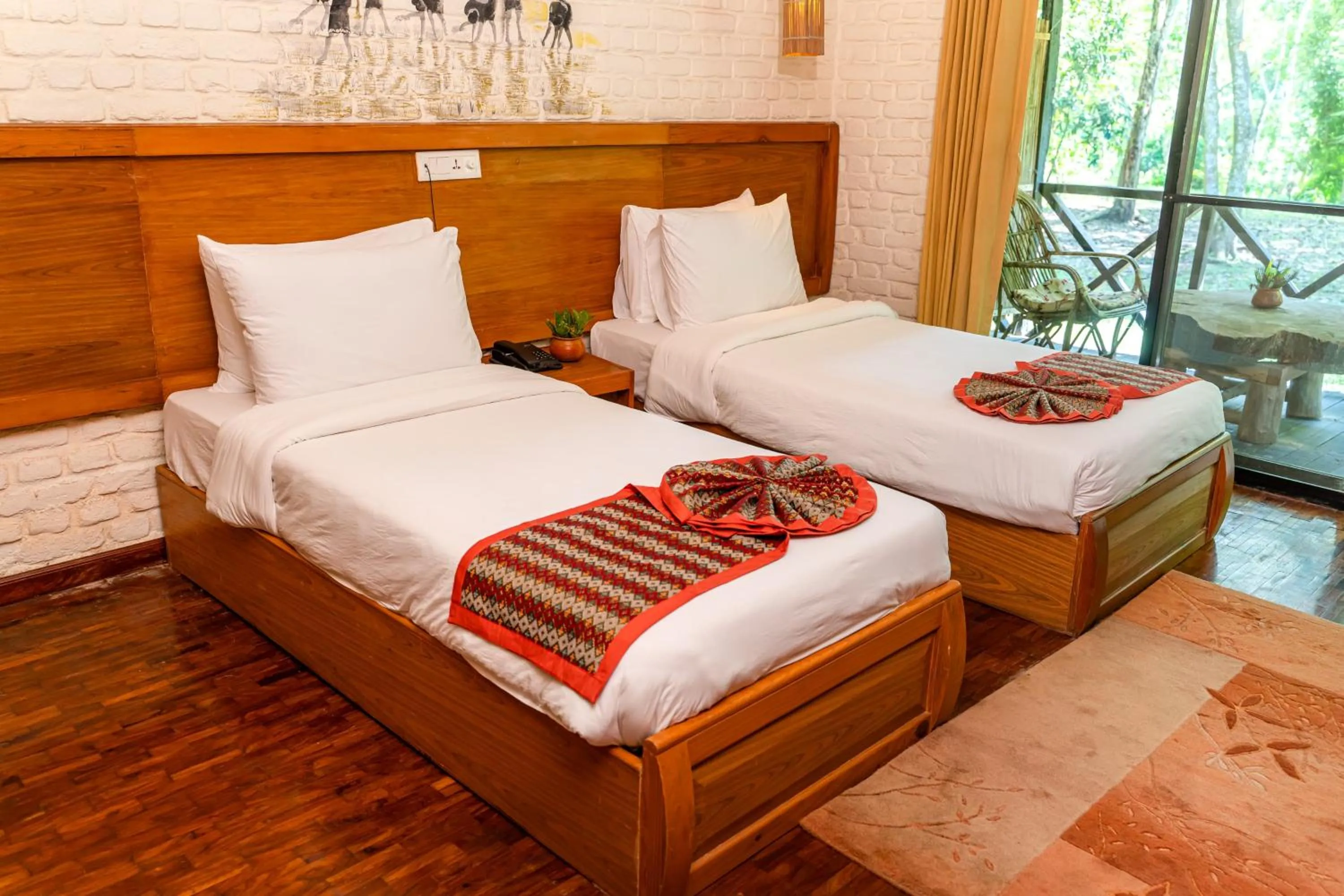 View (from property/room), Bed in Siddhartha Wildlife Retreat