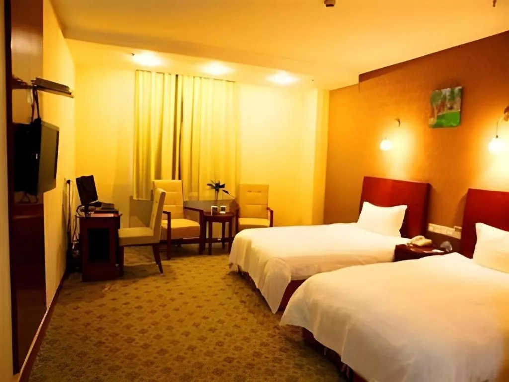 Bed in GreenTree Inn Rizhao Train Station