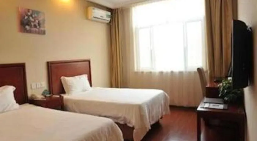 Bed in GreenTree Inn Shanghai Jiading Anting Motor City Express Hotel