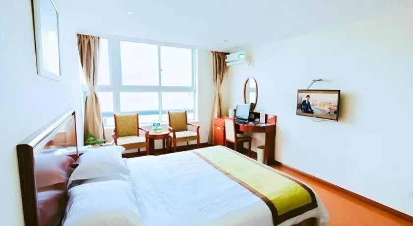 Bed in GreenTree Inn Jiaxing Zhongan Business Hotel