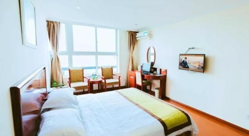 Bed in GreenTree Inn Jiaxing Zhongan Business Hotel