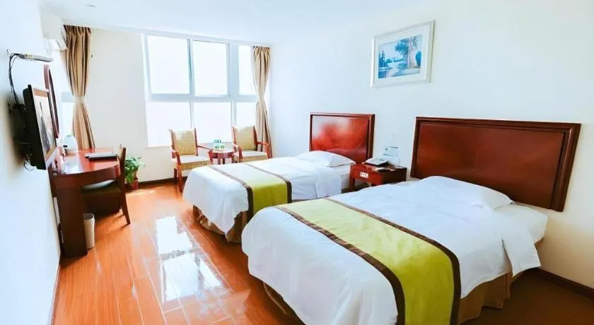 Bed in GreenTree Inn Jiaxing Zhongan Business Hotel