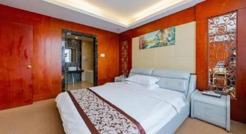 Bed in GreenTree Inn Guangdong Huizhou Chenjiang Intercity Rail Station Business Hotel