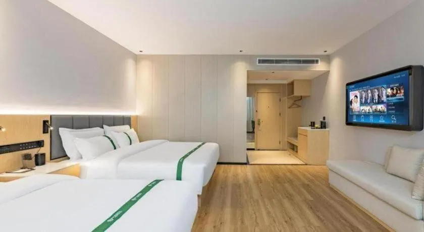 Bed in GreenTree Inn Hebei Langfang Bazhou Railway Station West Yingbin Road Express Hotel