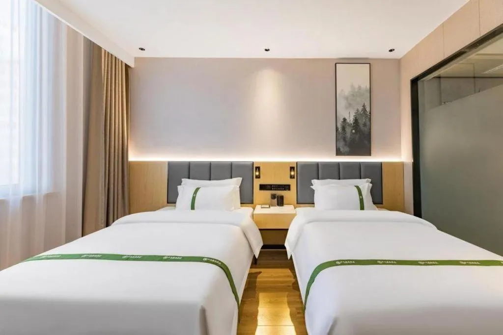 Bed in GreenTree Inn Hebei Langfang Bazhou Railway Station West Yingbin Road Express Hotel