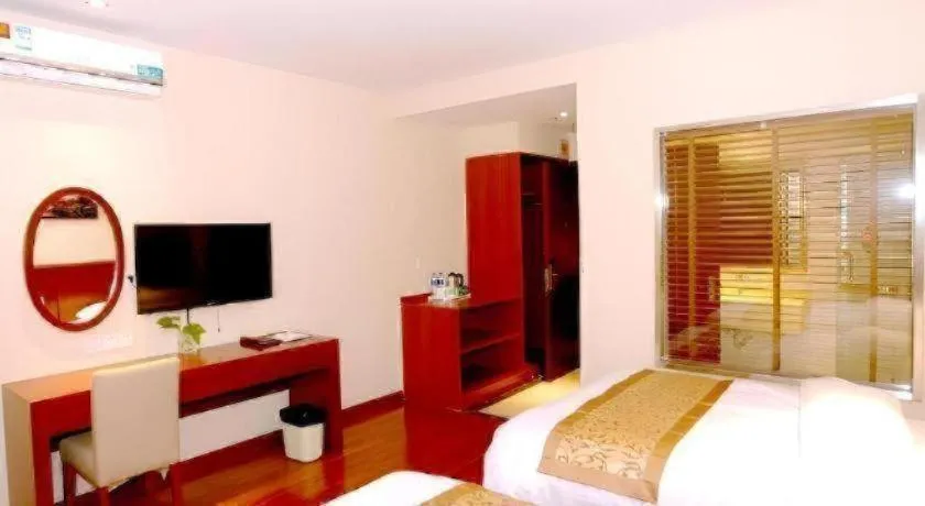 Bed in GreenTree Inn Shanghai Songjiang WanDa Plaza RonGMEi Road Express Hotel